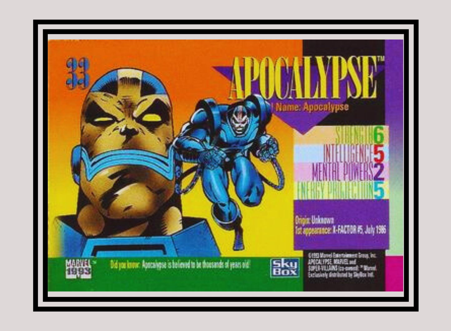 Marvel! 1x Apocalypse - Base (#033 - 1993 Skybox Marvel Universe Series 4)