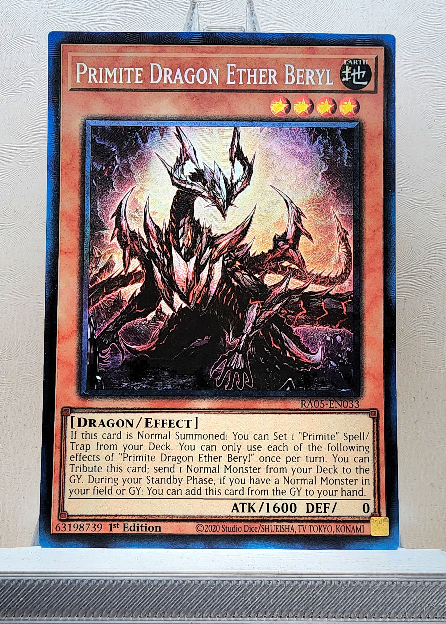 Yugioh! 1x Primite Dragon Ether Beryl (RA05 - Prismatic Collectors Rare) 1st Edition
