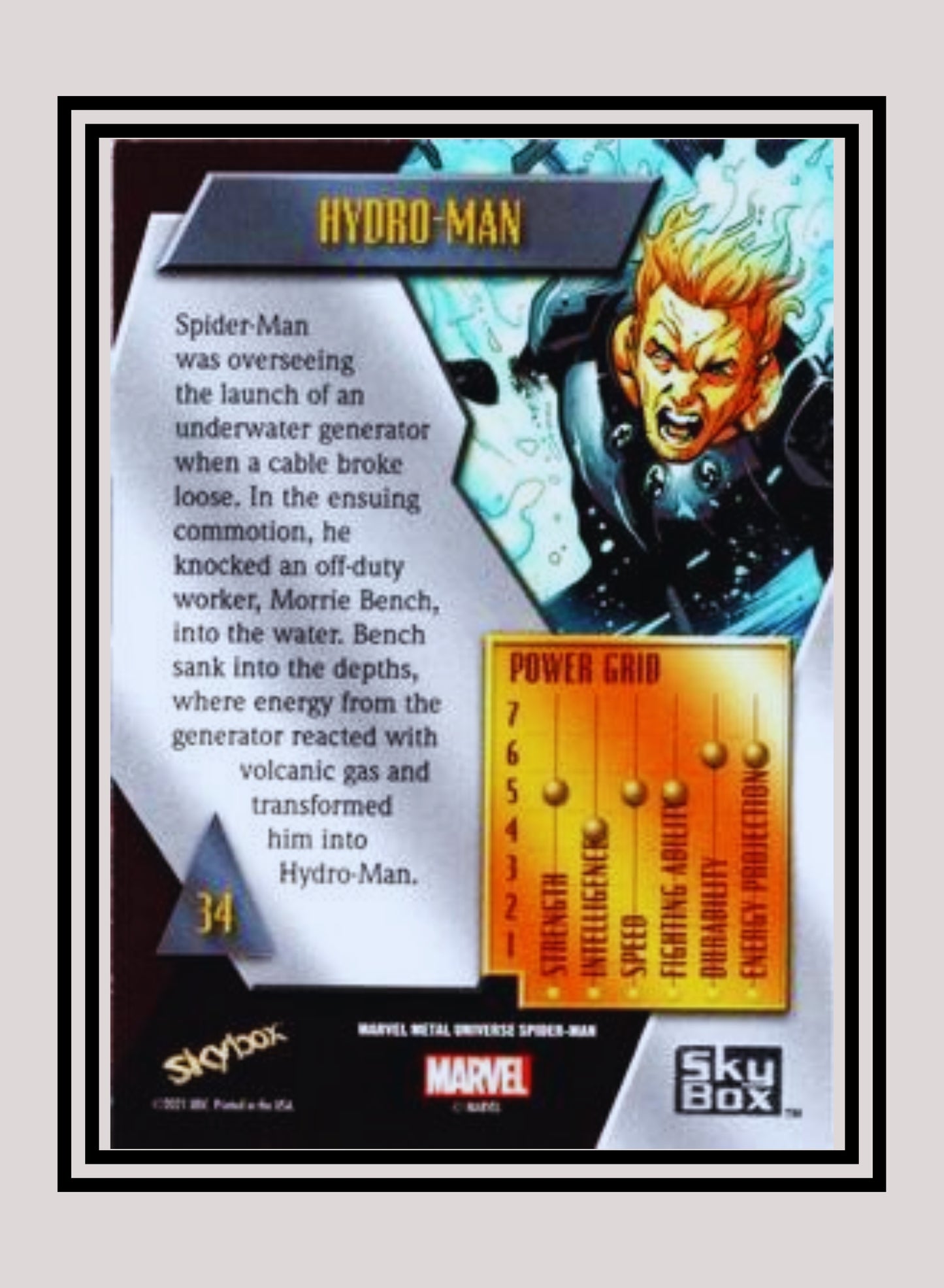 Marvel! 1x Hydro-Man - Base Low Series (#034 - 2021 Upper Deck Spiderman Metal Universe)