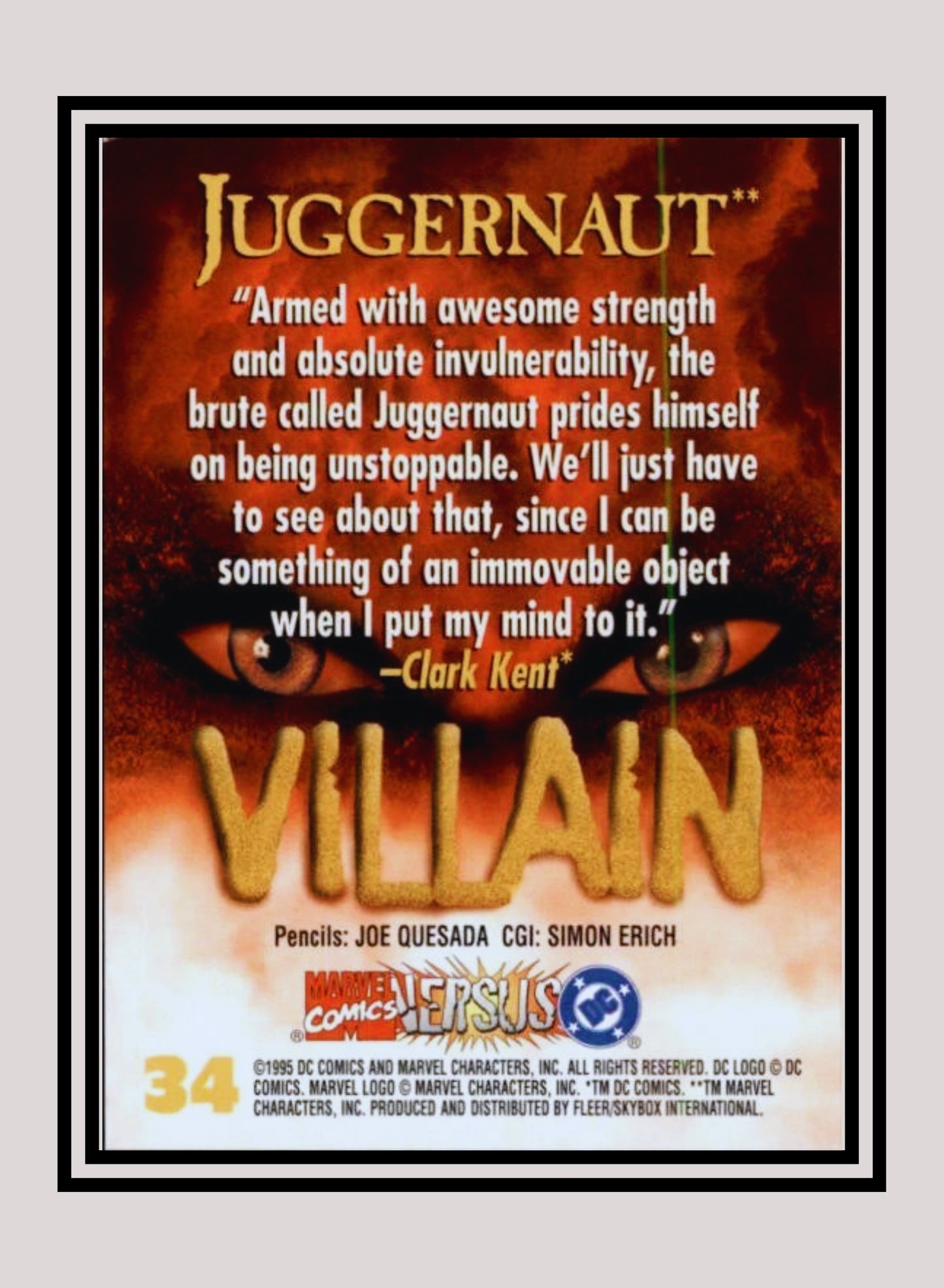 Marvel! 1x Juggernaut - Base (#034 - 1995 Fleer DC vs. Marvel Comics)