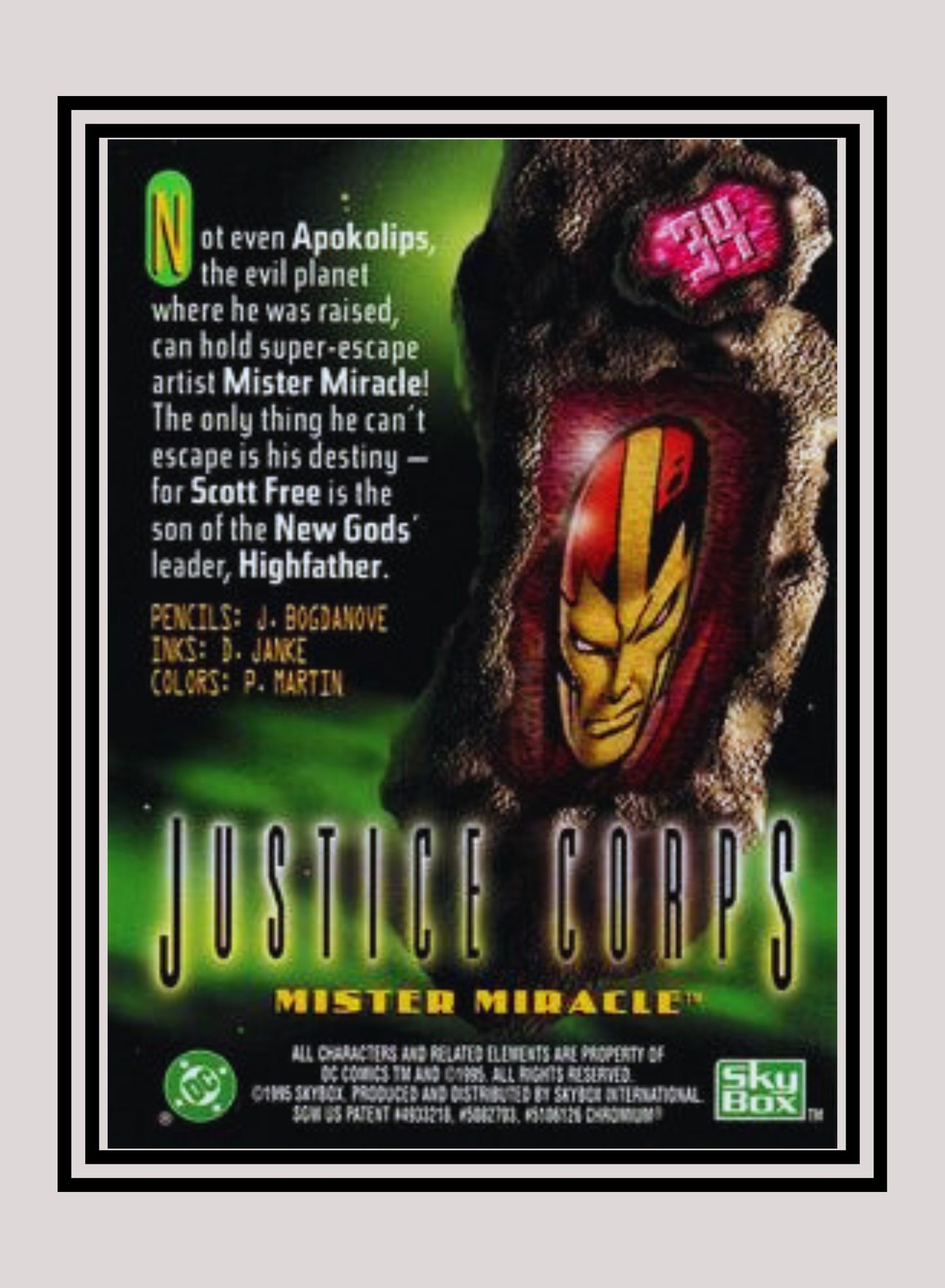 DC! 1x Mr. Miracle - Power Chrome (#034 - 1995 SkyBox DC Power Chrome Legends)