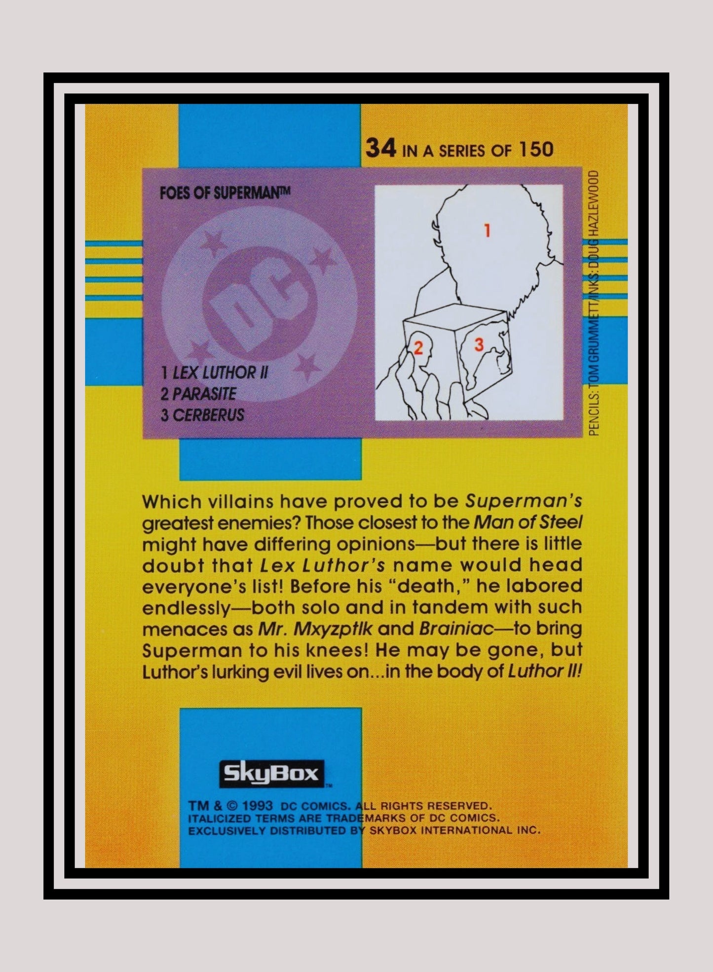 DC! 1x Foes of Superman - Base (#034 - 1993 Skybox DC Cosmic Teams)