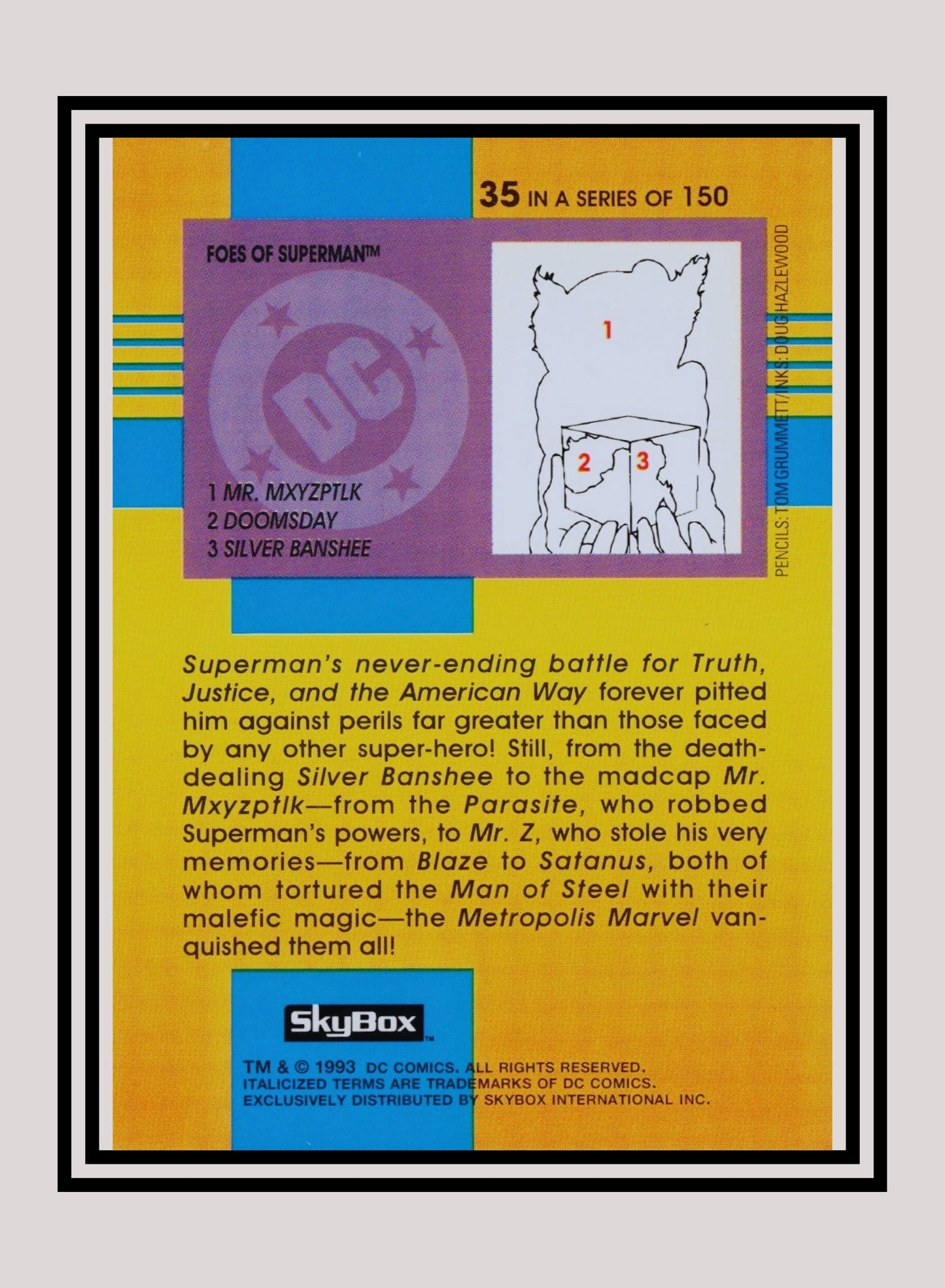 DC! 1x Foes of Superman - Base (#035 - 1993 Skybox DC Cosmic Teams)