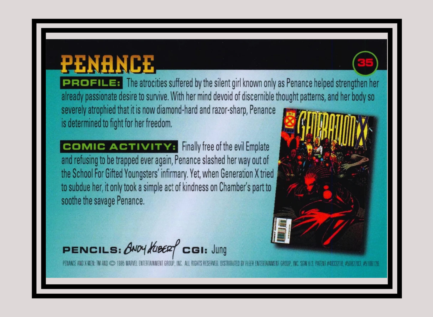 Marvel! 1x Penance - Base (#035 - 1996 Fleer X Men)