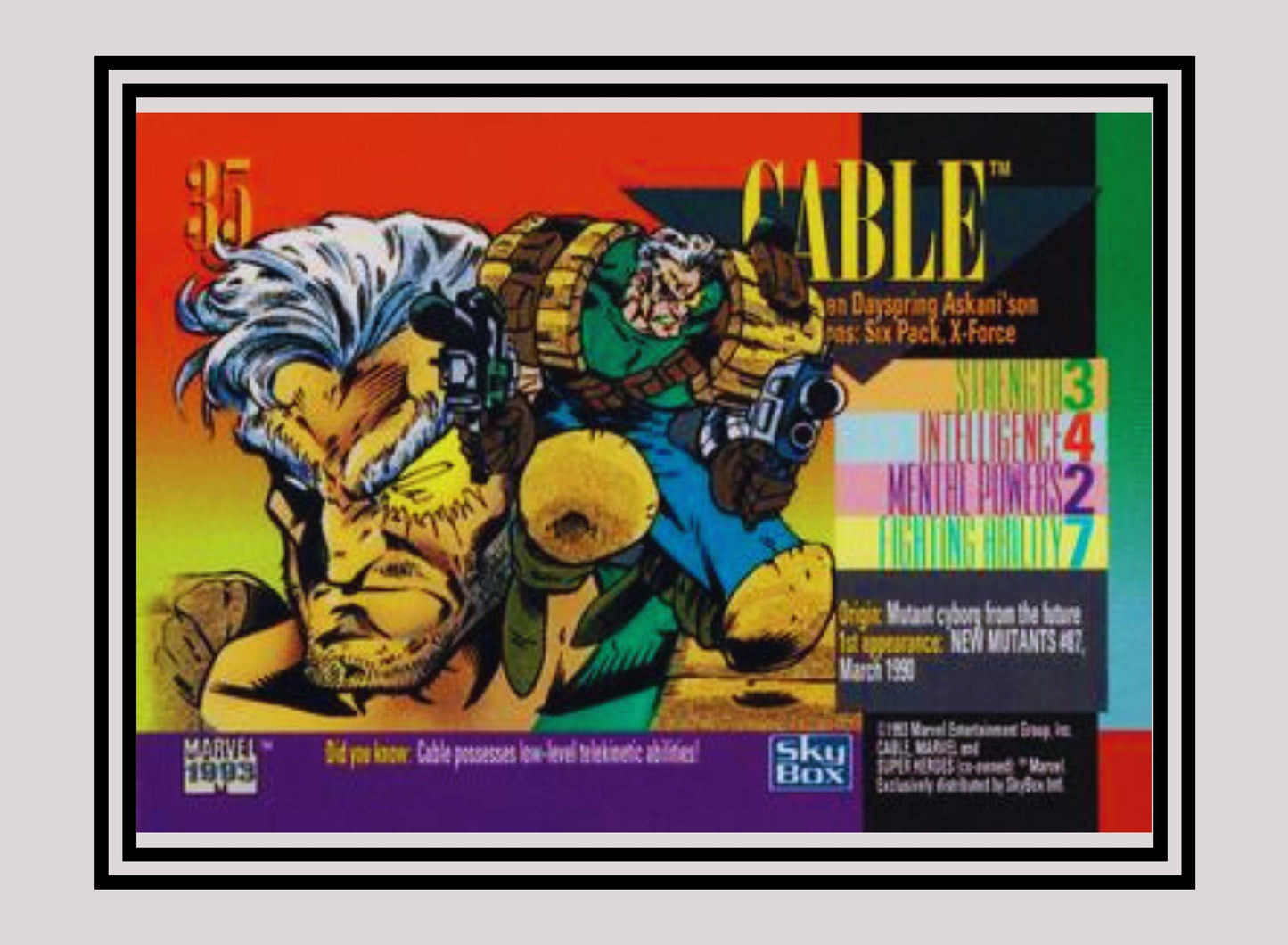 Marvel! 1x Cable - Base (#035 - 1993 Skybox Marvel Universe Series 4)