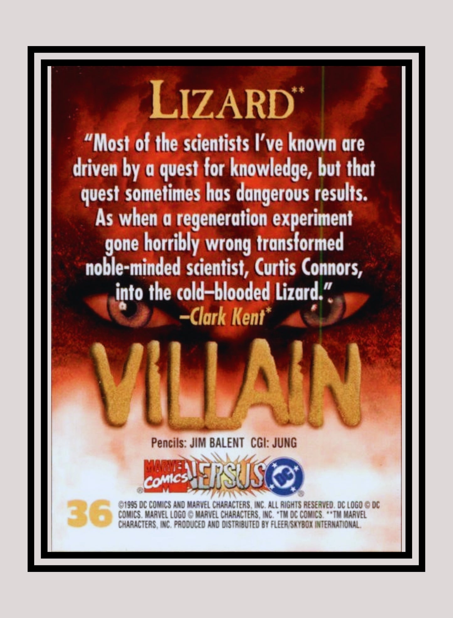 Marvel! 1x Lizard - Base (#036 - 1995 Fleer DC vs. Marvel Comics)