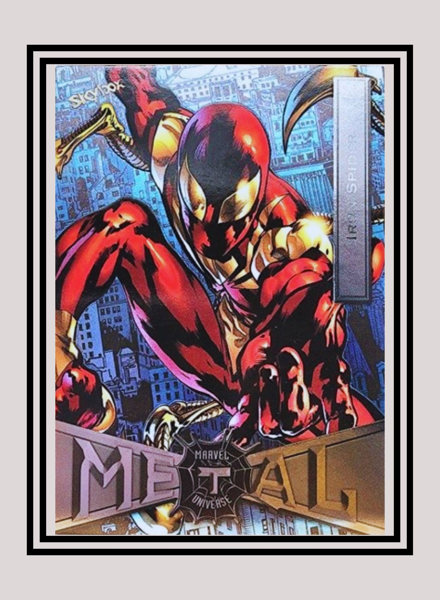 Marvel! 1x Iron Spider - Base Low Series (#037 - 2021 Upper Deck Spiderman Metal Universe)