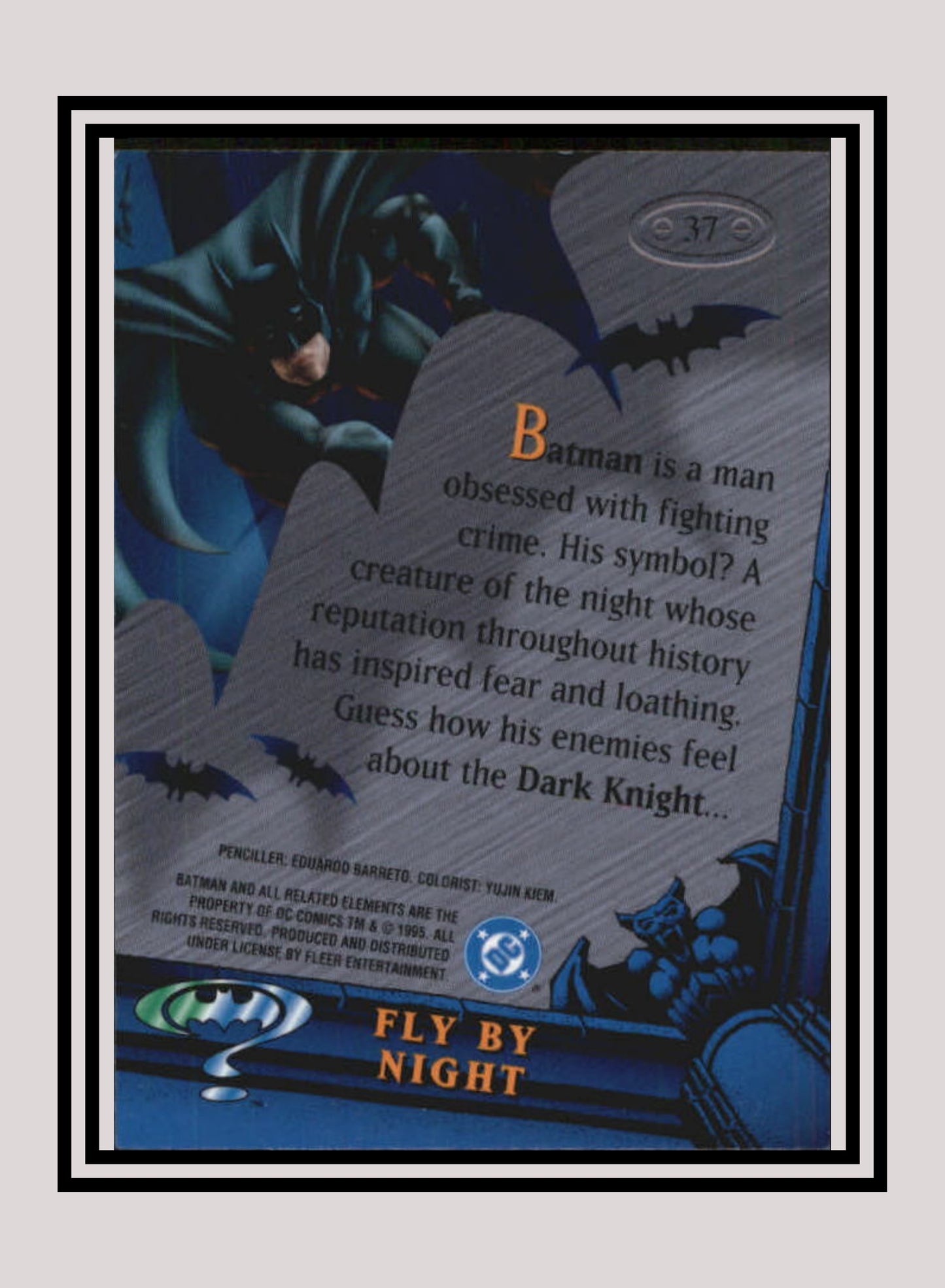 DC! 1x Fly By Night - Base Metal (#037 - 1995 Fleer Batman Forever Metal)