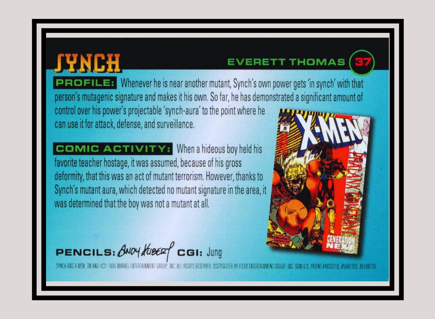 Marvel! 1x Synch - Base (#037 - 1996 Fleer X Men)