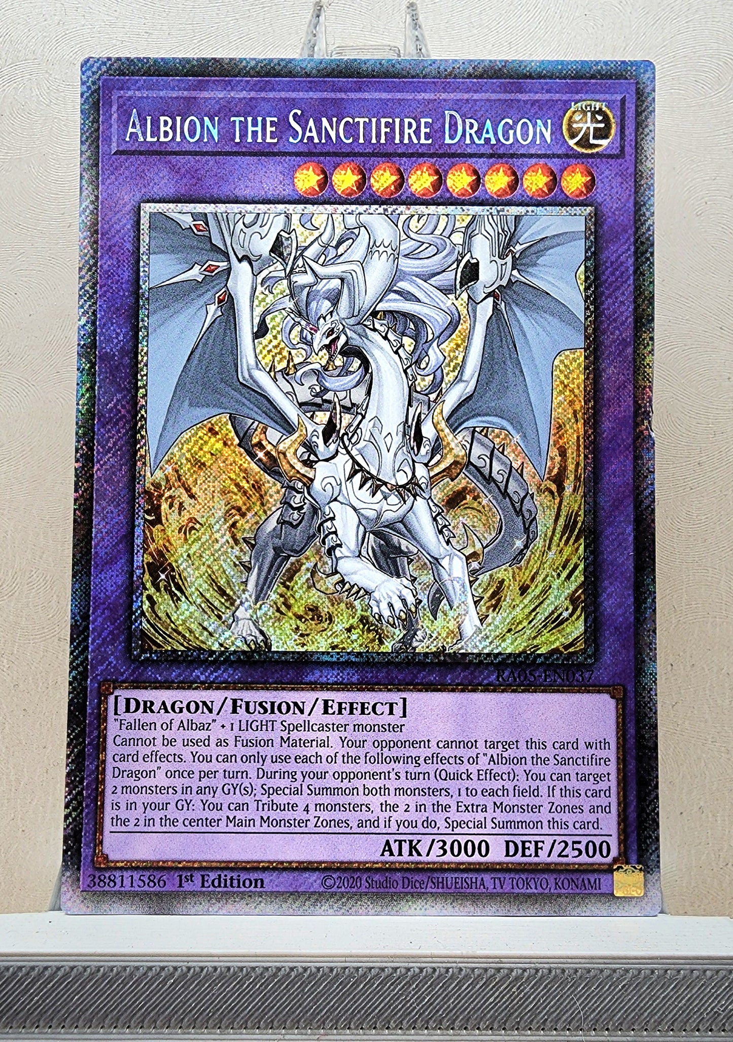 Yugioh! 1x Albion the Sanctifire Dragon (RA05 - Platinum Secret Rare) 1st Edition