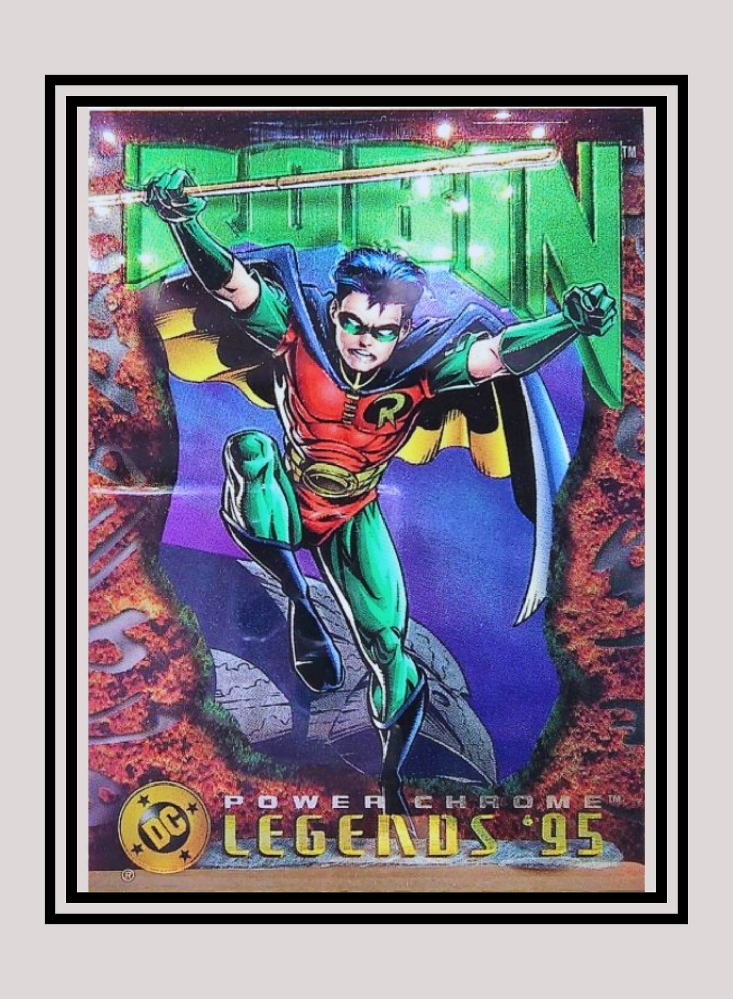 DC! 1x Robin - Power Chrome (#038 - 1995 SkyBox DC Power Chrome Legends)