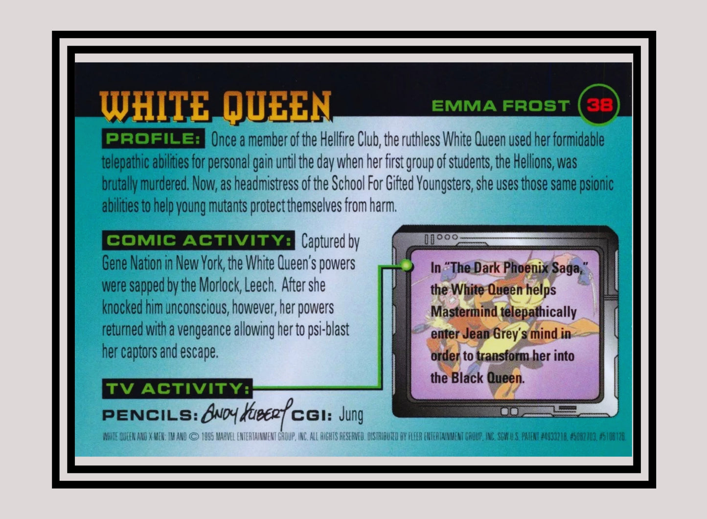 Marvel! 1x White Queen - Base (#038 - 1996 Fleer X Men)