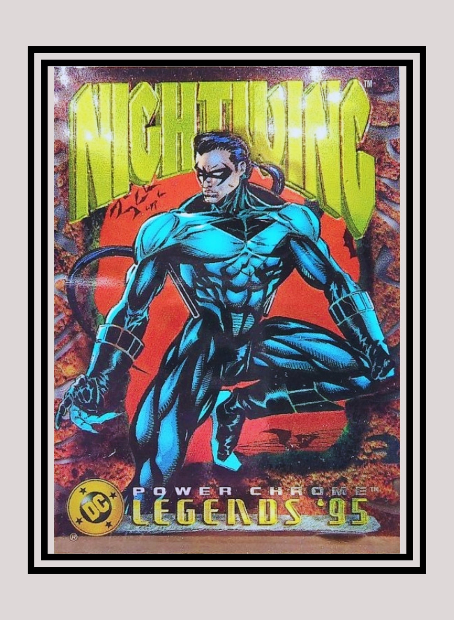 DC! 1x Nightwing - Power Chrome (#039 - 1995 SkyBox DC Power Chrome Legends)