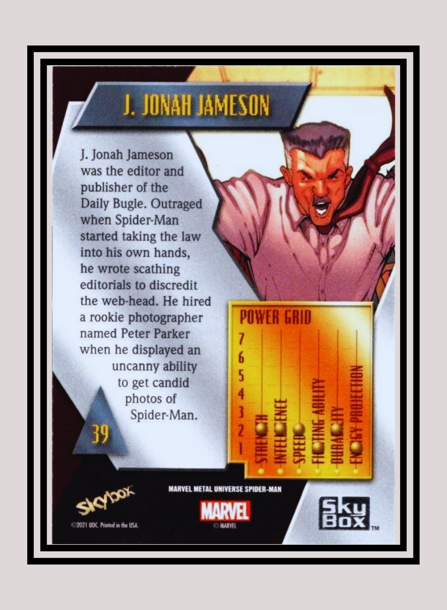 Marvel! 1x J. Jonah Jameson - Base Low Series (#039 - 2021 Upper Deck Spiderman Metal Universe)