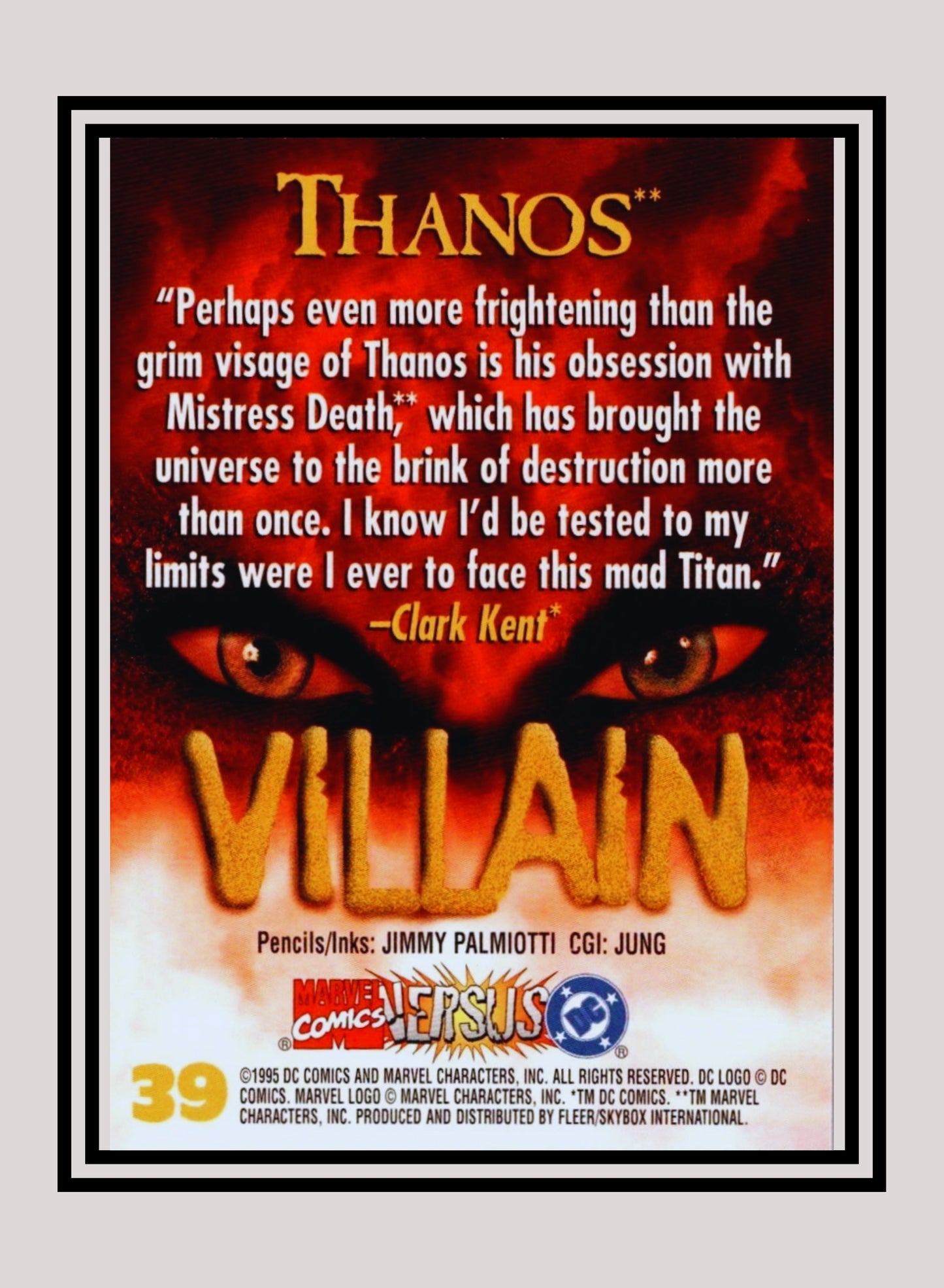 Marvel! 1x Thanos - Base (#039 - 1995 Fleer DC vs. Marvel Comics)