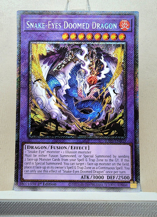 Yugioh! 1x Snake-Eyes Doomed Dragon (RA05 - Platinum Secret Rare) 1st Edition