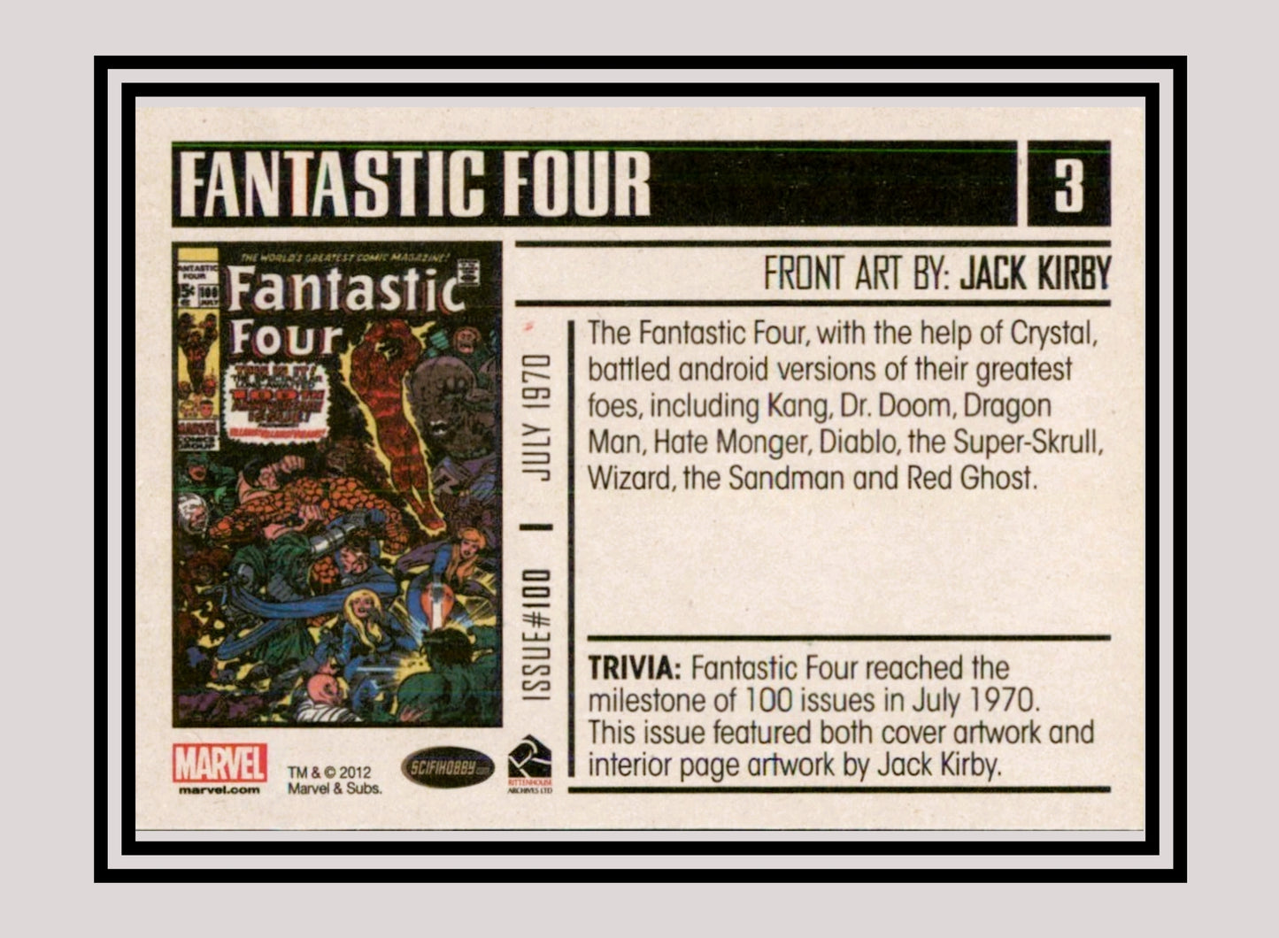 Marvel! 1x Fantastic Four #100 - Base (#03 - 2012 Rittenhouse Marvel Bronze Age)