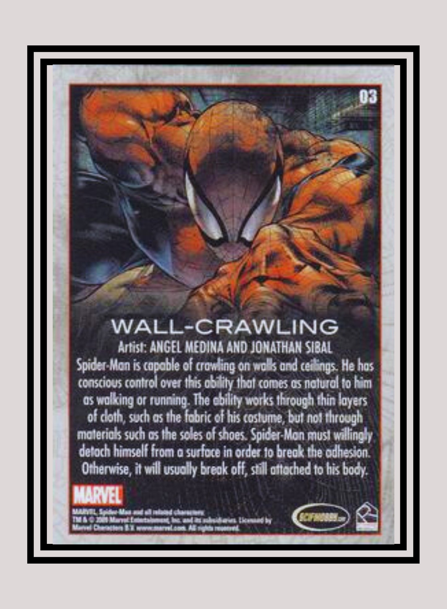 Marvel! 1x Wall-Crawling - Base (#03 - 2009 Rittenhouse Spiderman Archives)