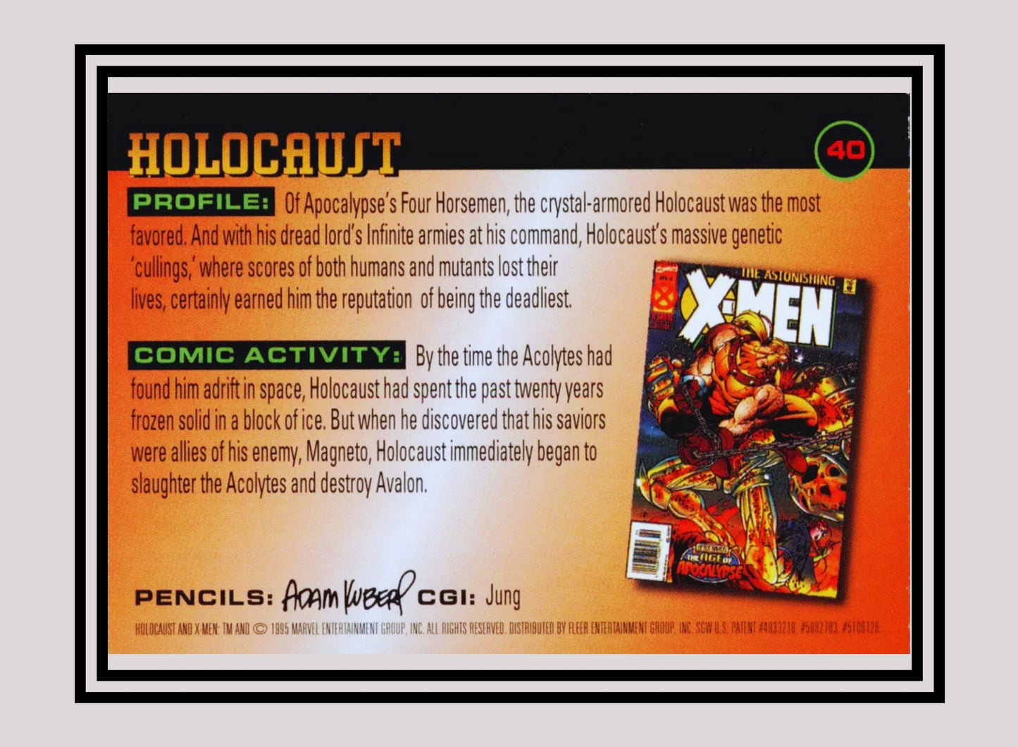 Marvel! 1x Holocaust - Base (#040 - 1996 Fleer X Men)