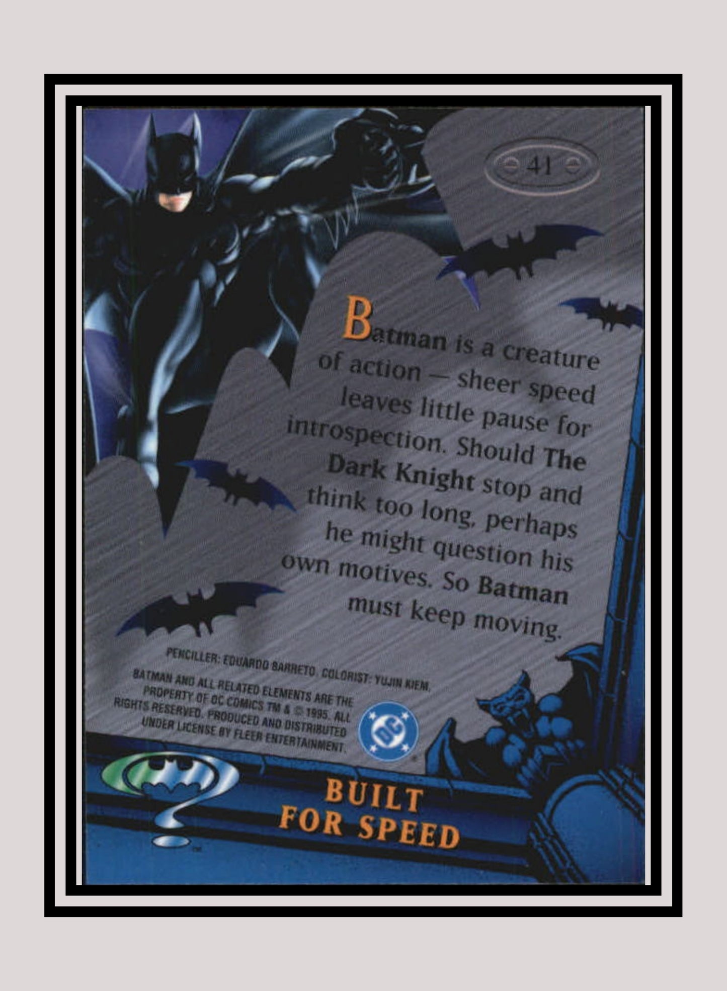 DC! 1x Built for Speed - Base Metal (#041 - 1995 Fleer Batman Forever Metal)