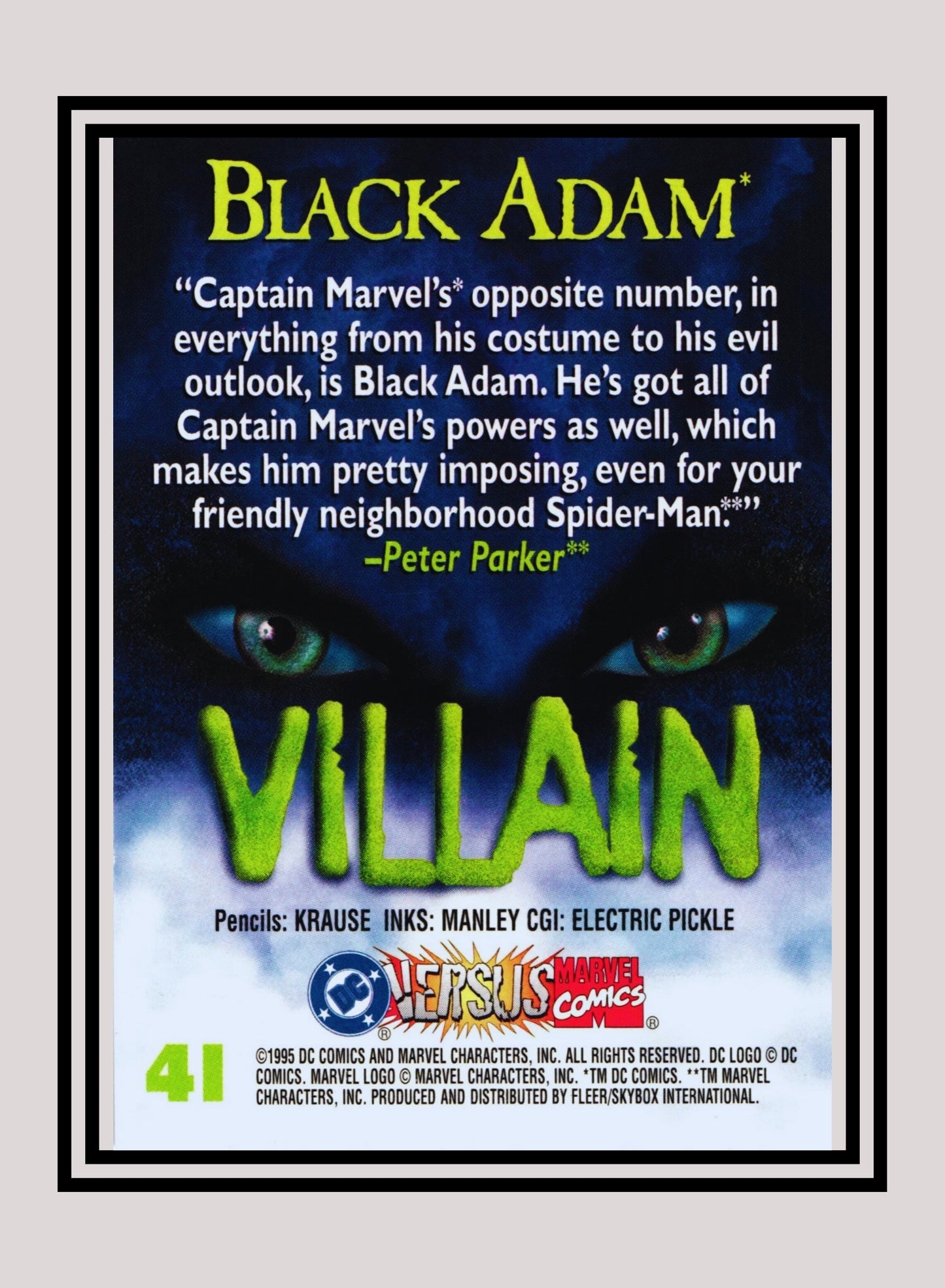 Marvel! 1x Black Adam - Base (#041 - 1995 Fleer DC vs. Marvel Comics)