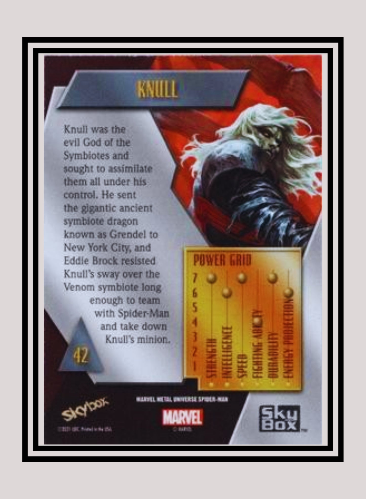 Marvel! 1x Knull - Base Low Series (#042 - 2021 Upper Deck Spiderman Metal Universe)