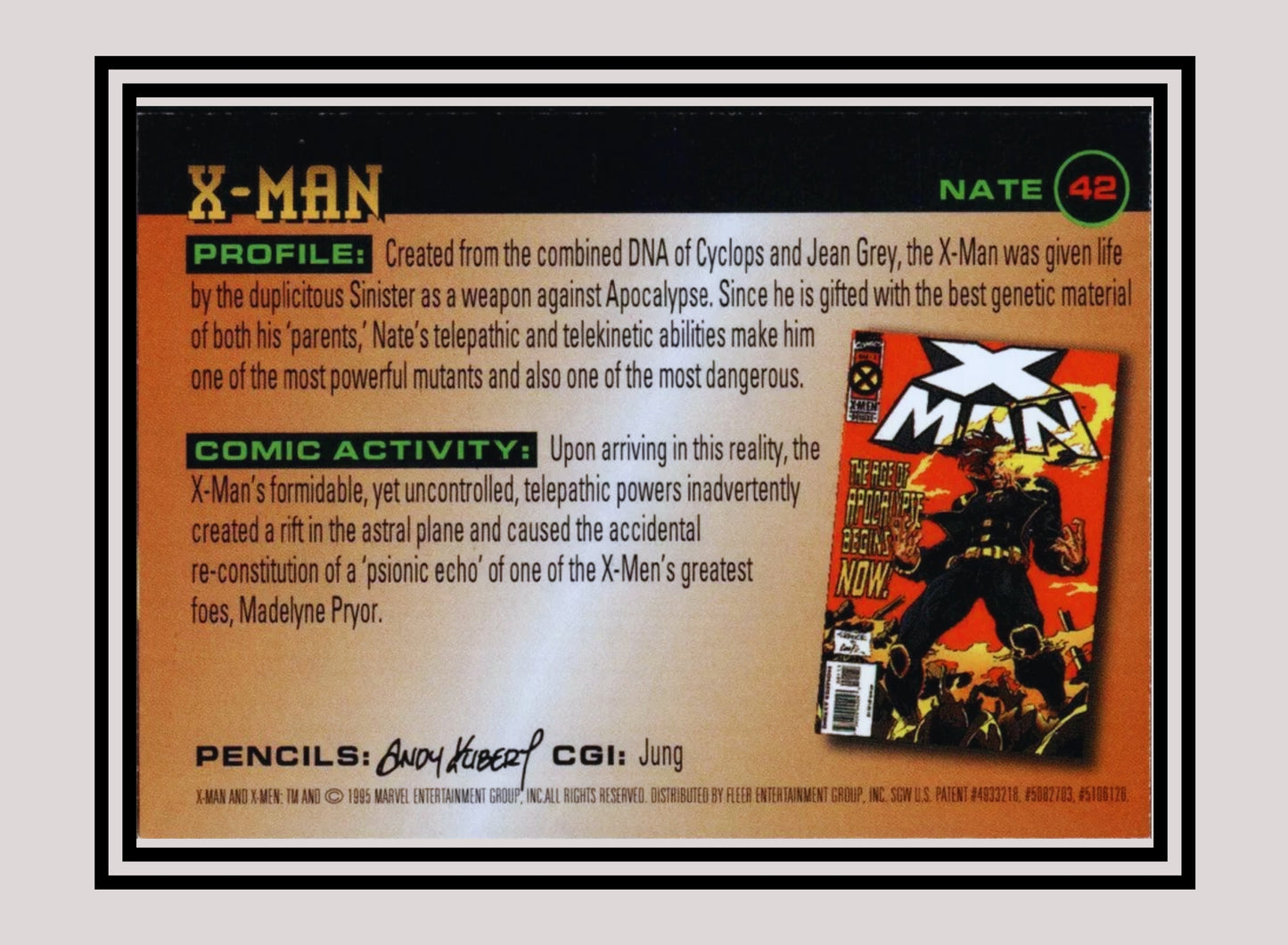 Marvel! 1x X-Man - Base (#042 - 1996 Fleer X Men)