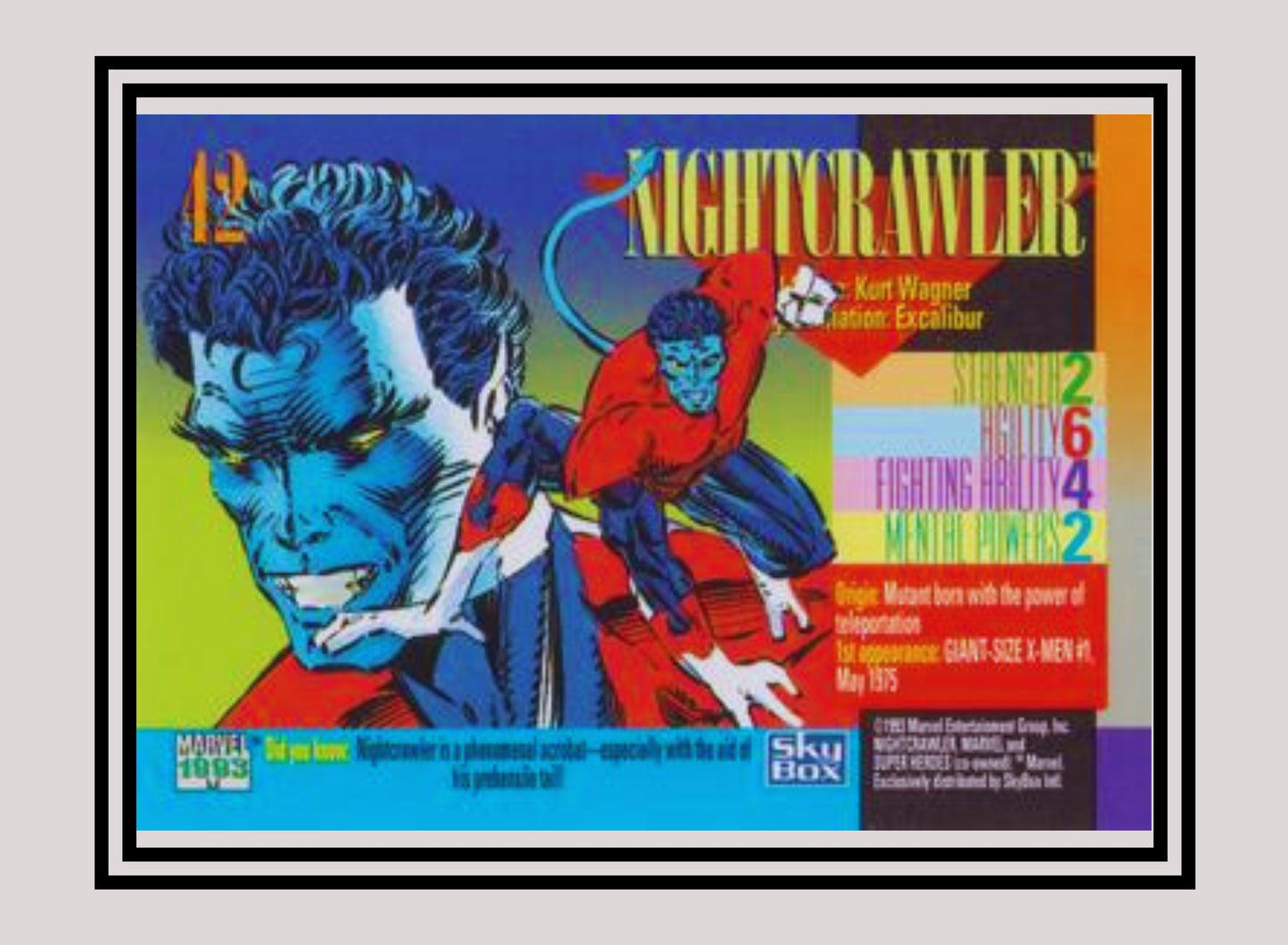 Marvel! 1x Nightcrawler - Base (#042 - 1993 Skybox Marvel Universe Series 4)