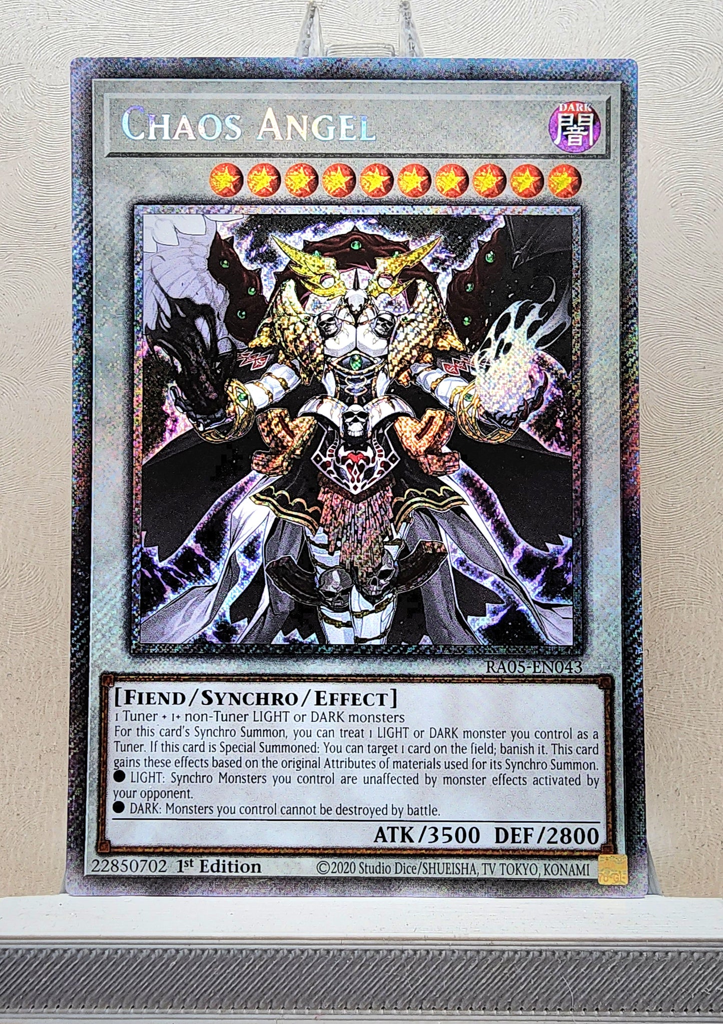 Yugioh! 1x Chaos Angel (RA05 - Platinum Secret Rare) 1st Edition