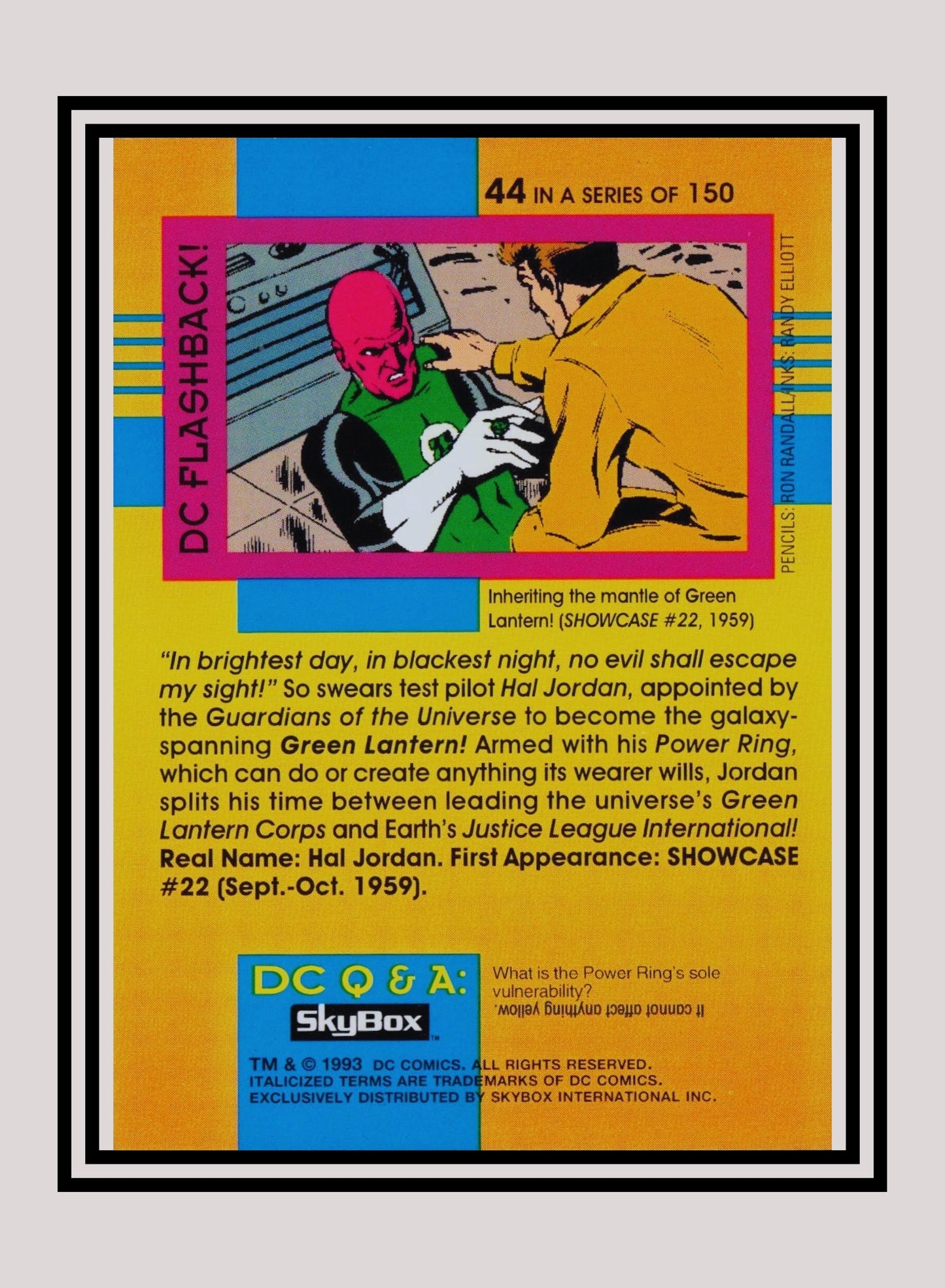 DC! 1x Green Lantern - Base (#044 - 1993 Skybox DC Cosmic Teams)