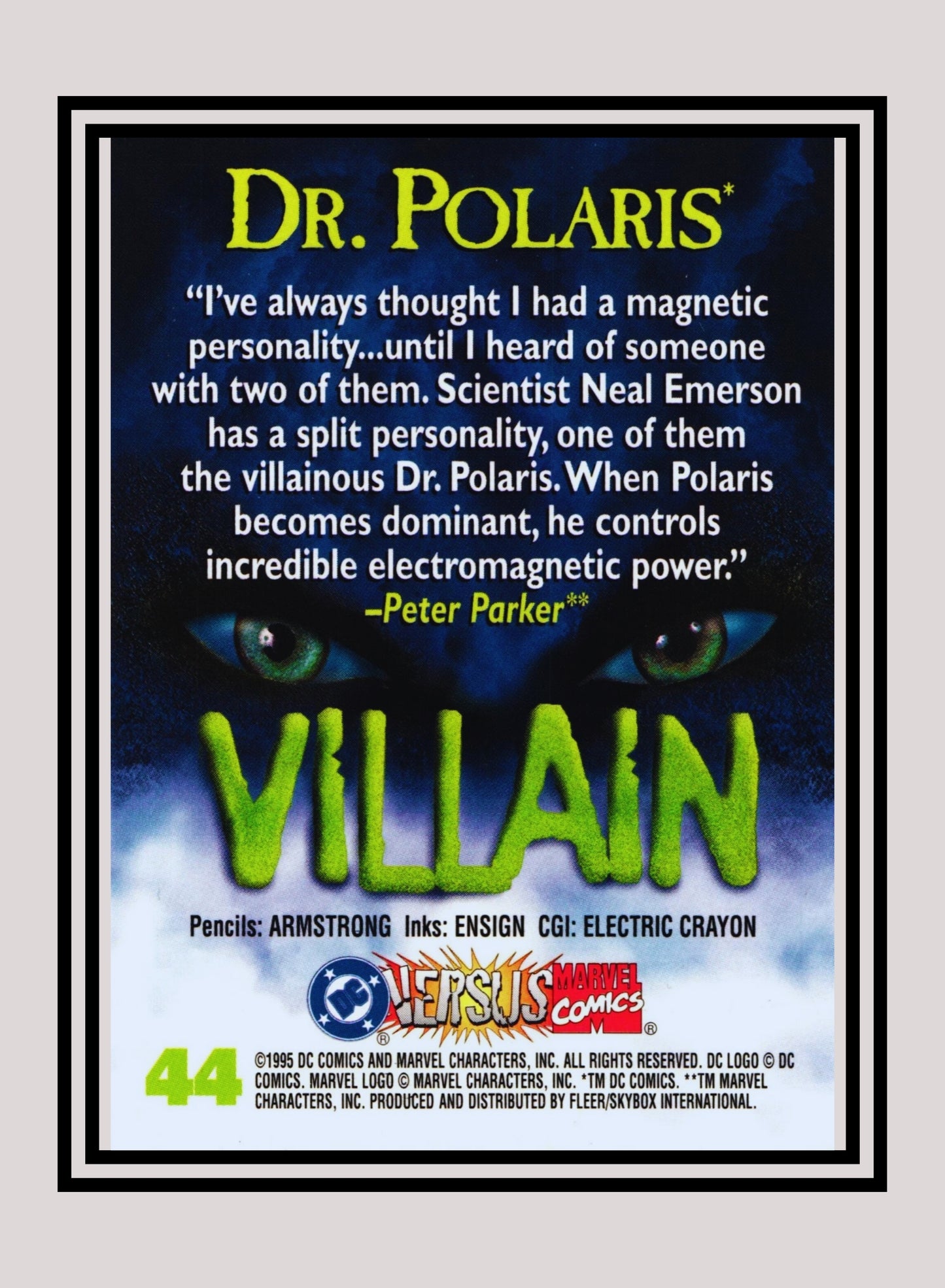 Marvel! 1x Doctor Polaris - Base (#044 - 1995 Fleer DC vs. Marvel Comics)