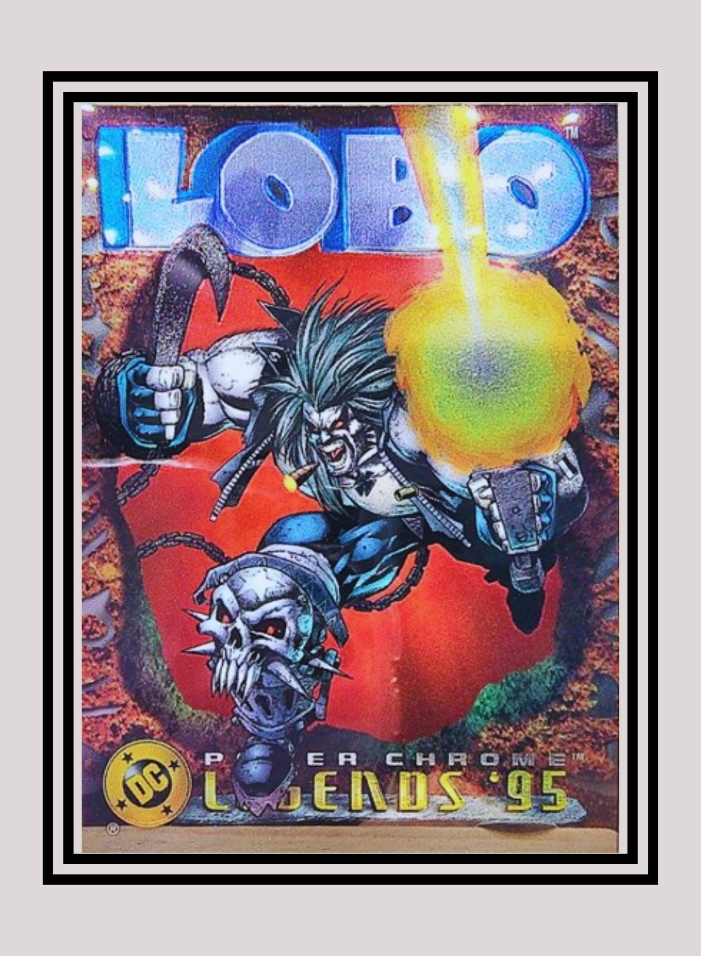 DC! 1x Lobo - Power Chrome (#045 - 1995 SkyBox DC Power Chrome Legends)