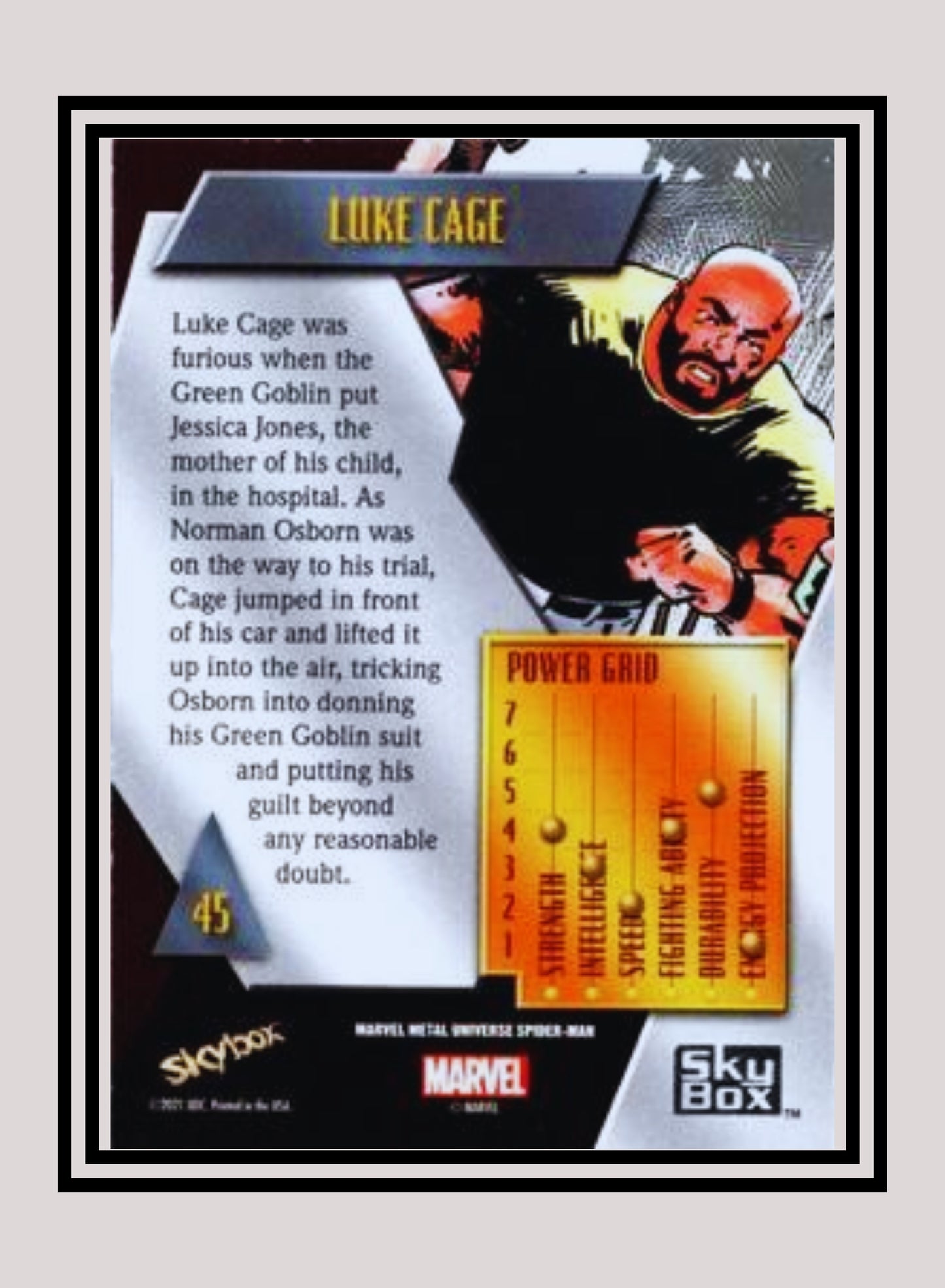 Marvel! 1x Luke Cage - Base Low Series (#045 - 2021 Upper Deck Spiderman Metal Universe)