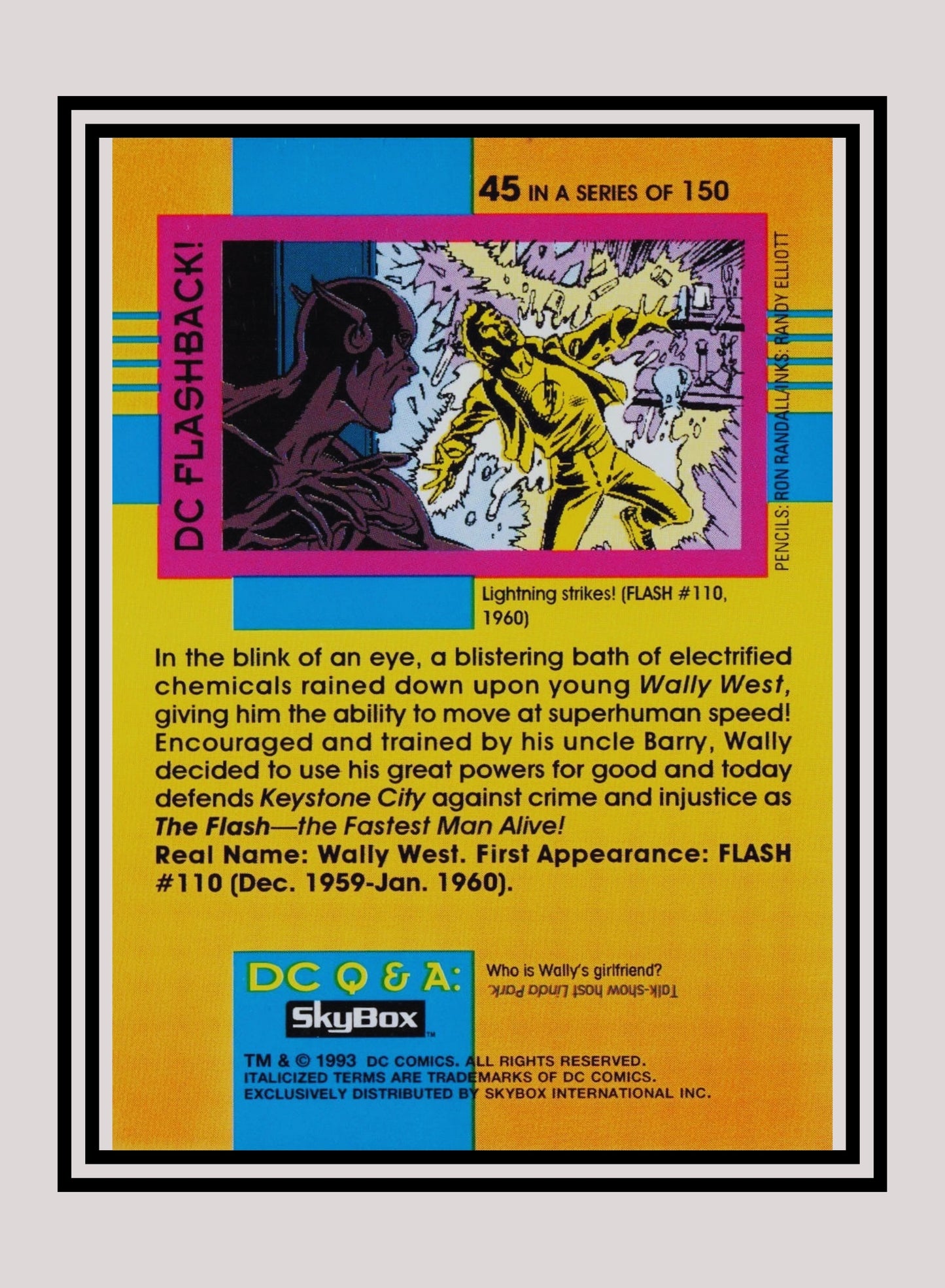DC! 1x The Flash - Base (#045 - 1993 Skybox DC Cosmic Teams)