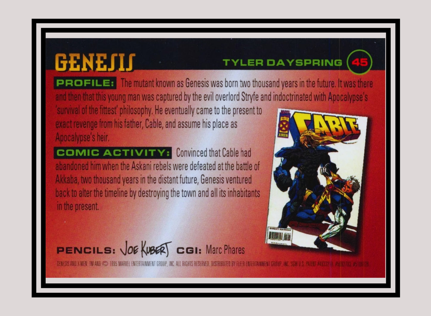 Marvel! 1x Genesis - Base (#045 - 1996 Fleer X Men)