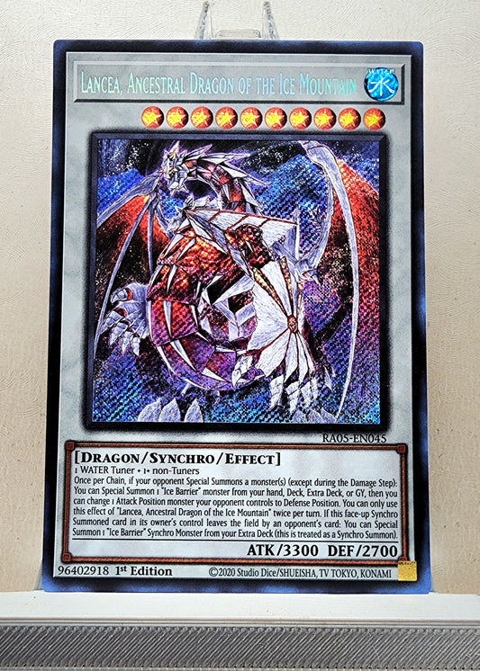 Yugioh! 1x Lancea, Ancestral Dragon of the Ice Mountain (RA05 - Secret Rare) 1st Edition