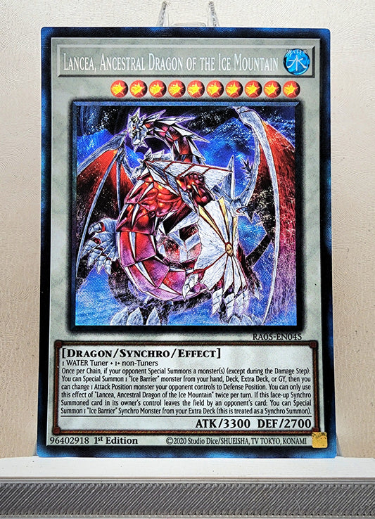 Yugioh! 1x Lancea, Ancestral Dragon of the Ice Mountain (RA05 - Prismatic Collectors Rare) 1st Edition