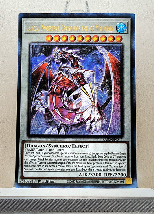 Yugioh! 1x Lancea, Ancestral Dragon of the Ice Mountain (RA05 - Prismatic Ultimate Rare) 1st Edition