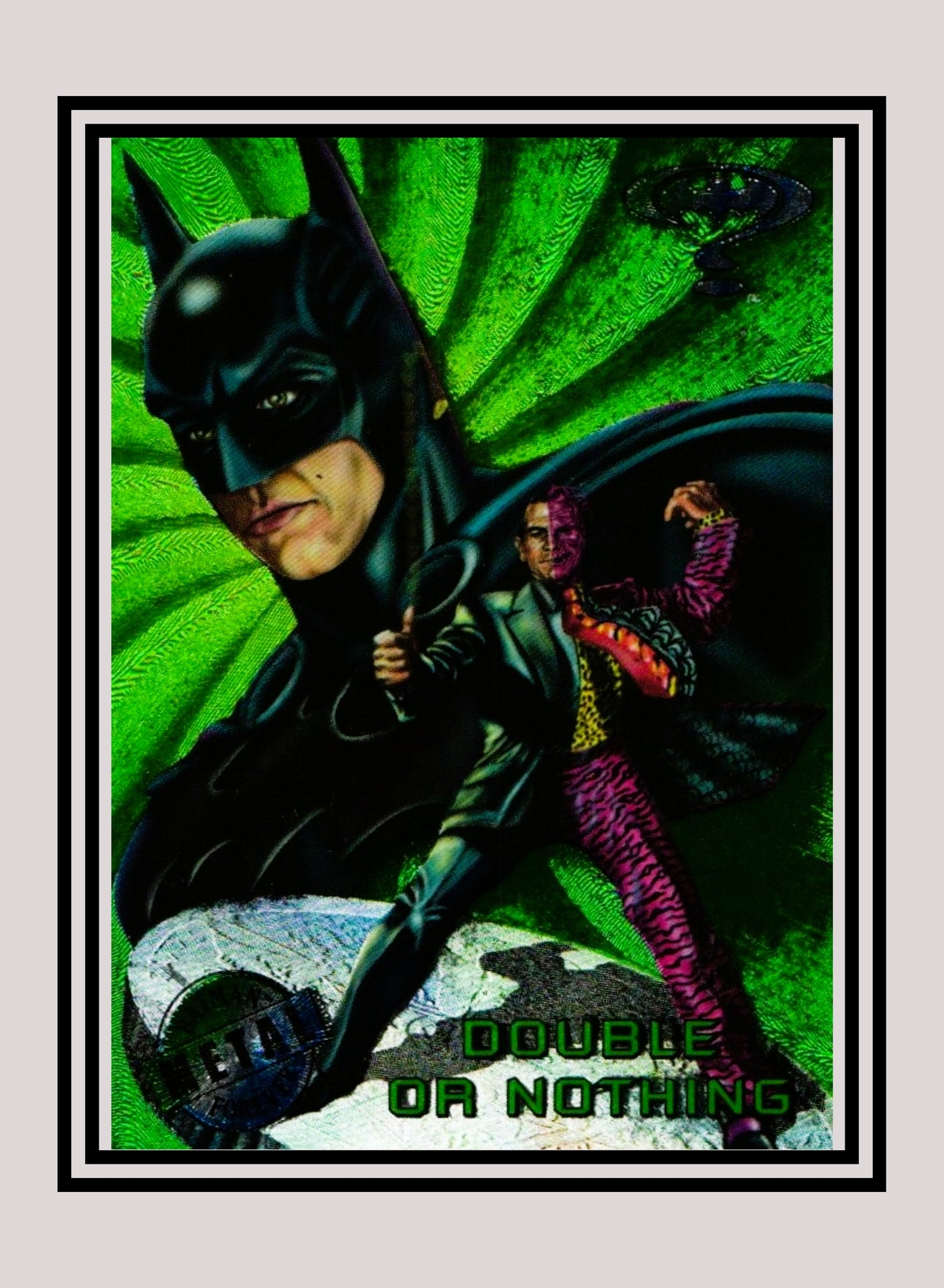 DC! 1x Double or Nothing - Base Metal (#046 - 1995 Fleer Batman Forever Metal)