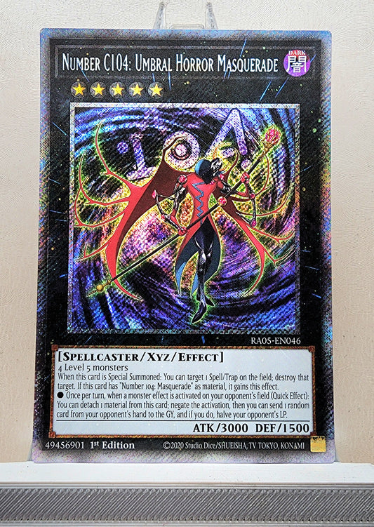 Yugioh! 1x Number C104: Umbral Horror Masquerade (RA05 - Platinum Secret Rare) 1st Edition