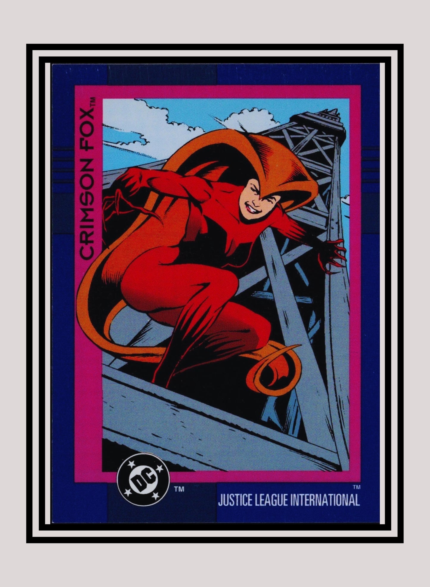 DC! 1x Crimson Fox - Base (#047 - 1993 Skybox DC Cosmic Teams)