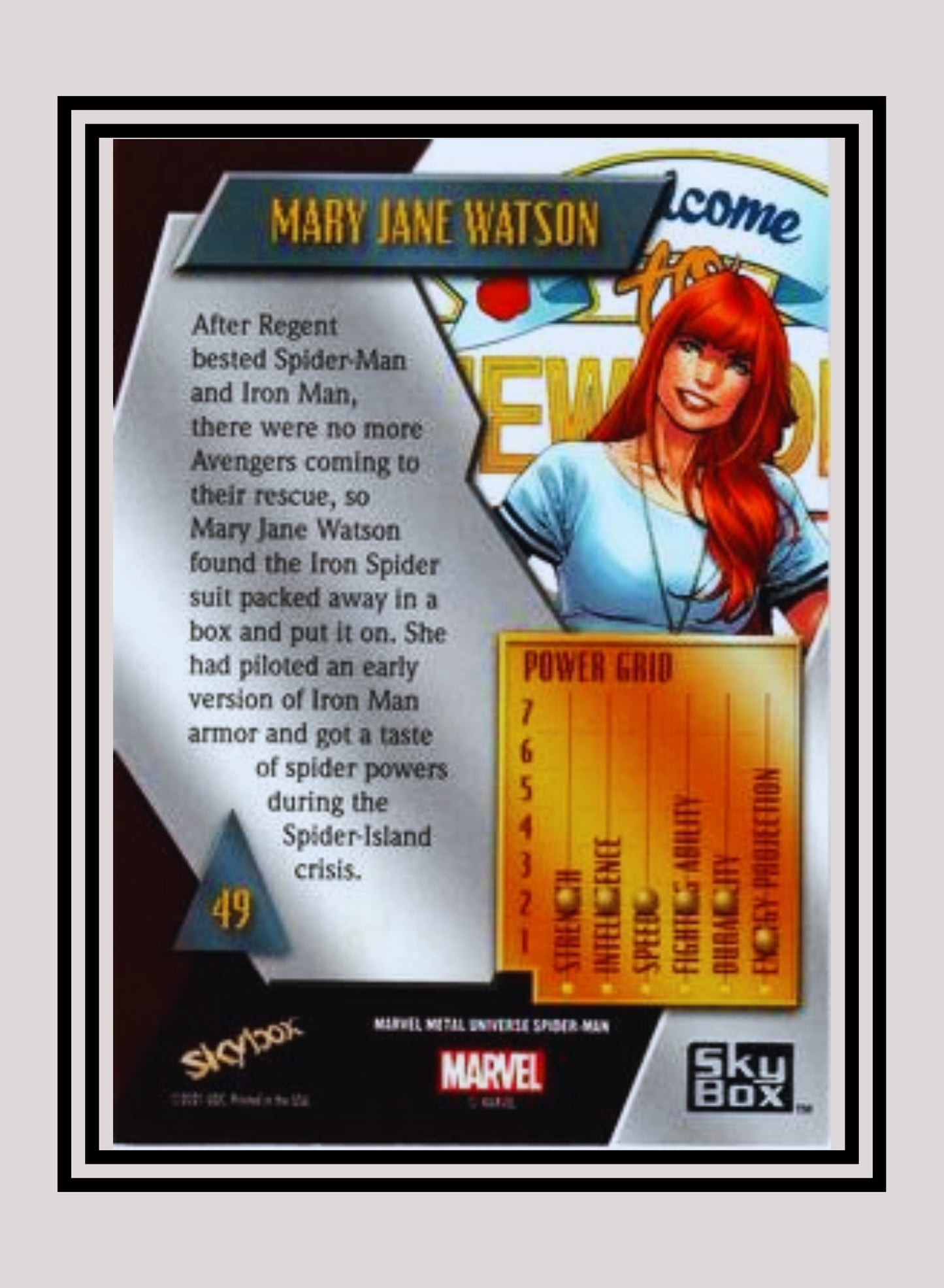 Marvel! 1x Mary Jane Watson - Base Low Series (#049 - 2021 Upper Deck Spiderman Metal Universe)