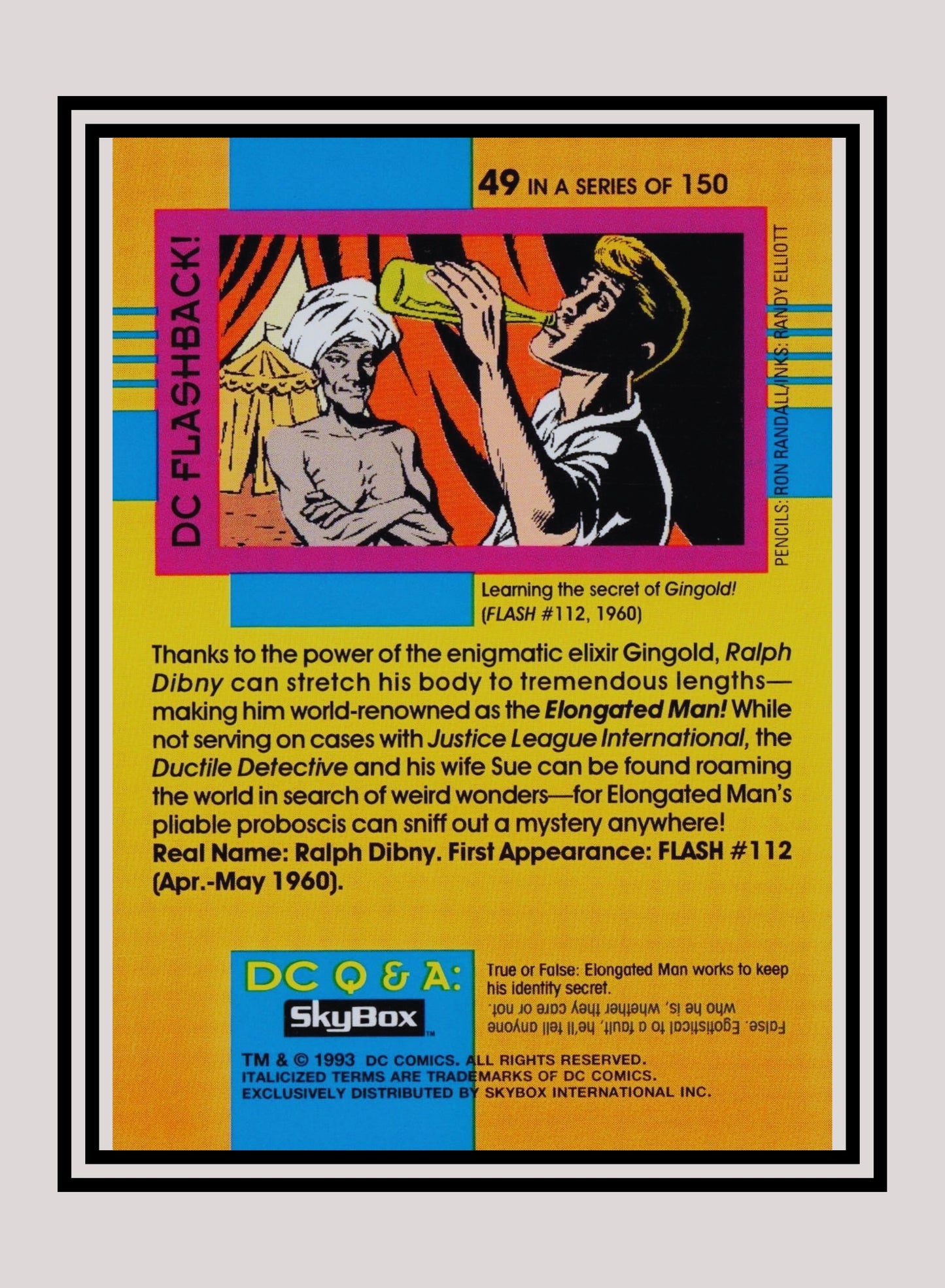 DC! 1x Elongated Man - Base (#049 - 1993 Skybox DC Cosmic Teams)