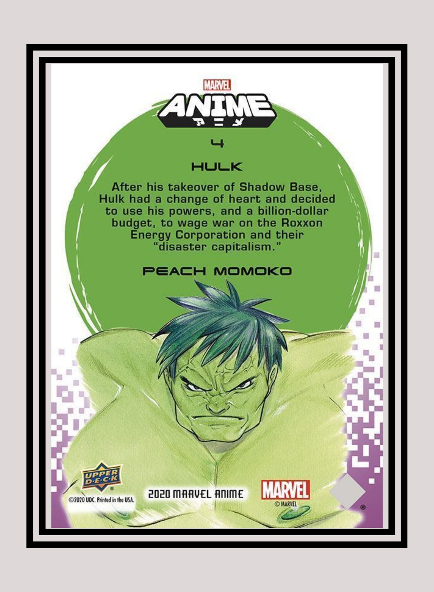 Marvel! 1x Hulk - Base (#04 - 2020 Upper Deck Marvel Anime)