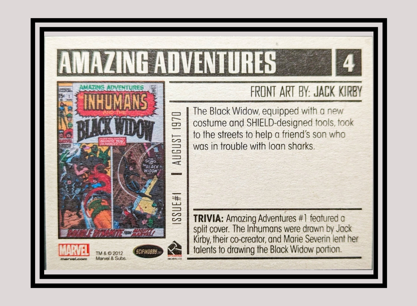 Marvel! 1x Amazing Adventures #1: Inhumans and the Black Widow - Base (#04 - 2012 Rittenhouse Marvel Bronze Age)
