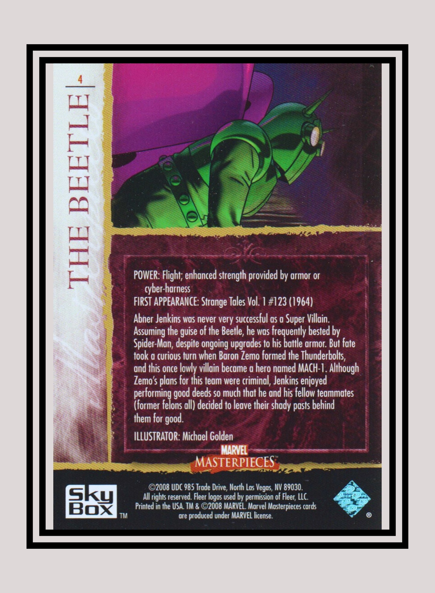 Marvel! 1x The Beetle - Base (#04 - 2008 Upper Deck Marvel Masterpieces Series 2)