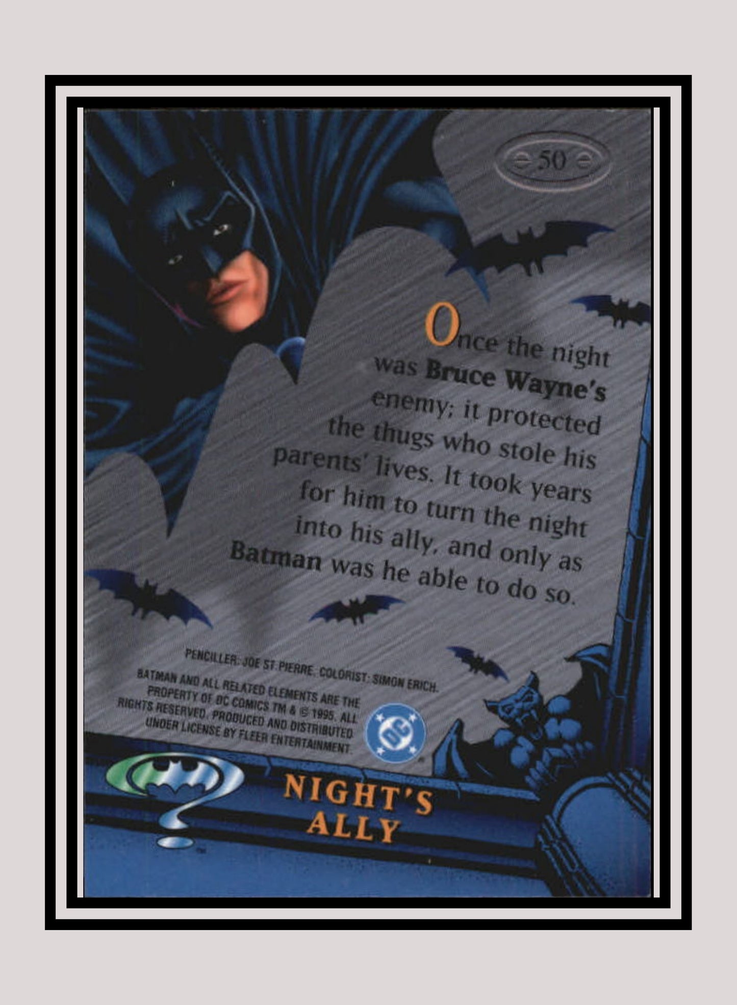 DC! 1x Night's Ally - Base Metal (#050 - 1995 Fleer Batman Forever Metal)