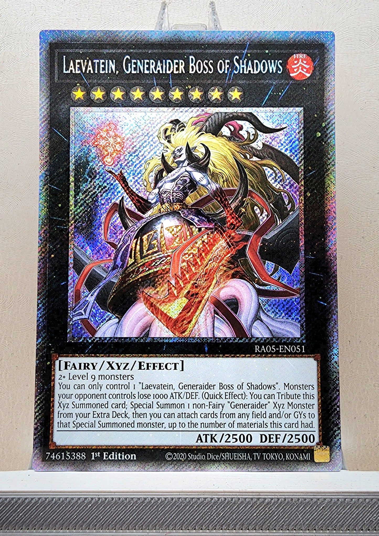 Yugioh! 1x Laevatein, Generaider Boss of Shadows (RA05 - Platinum Secret Rare) 1st Edition