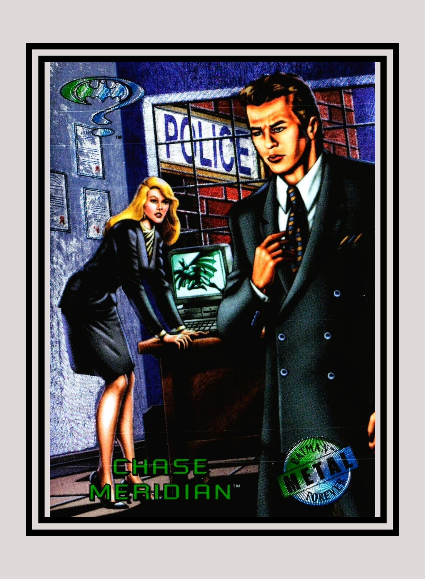 DC! 1x Chase Meridian - Base Metal (#052 - 1995 Fleer Batman Forever Metal)