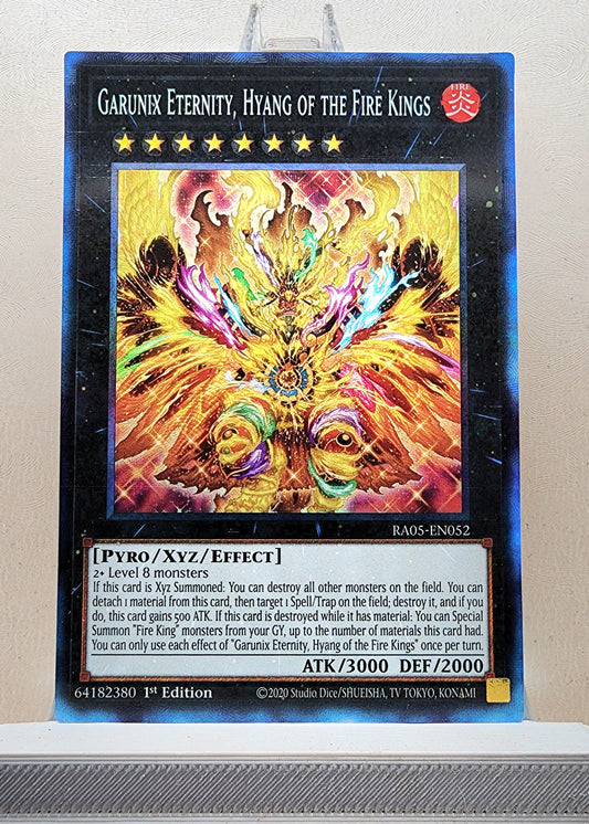 Yugioh! 1x Garunix Eternity, Hyang of the Fire Kings (RA05 - Prismatic Collectors Rare) 1st Edition